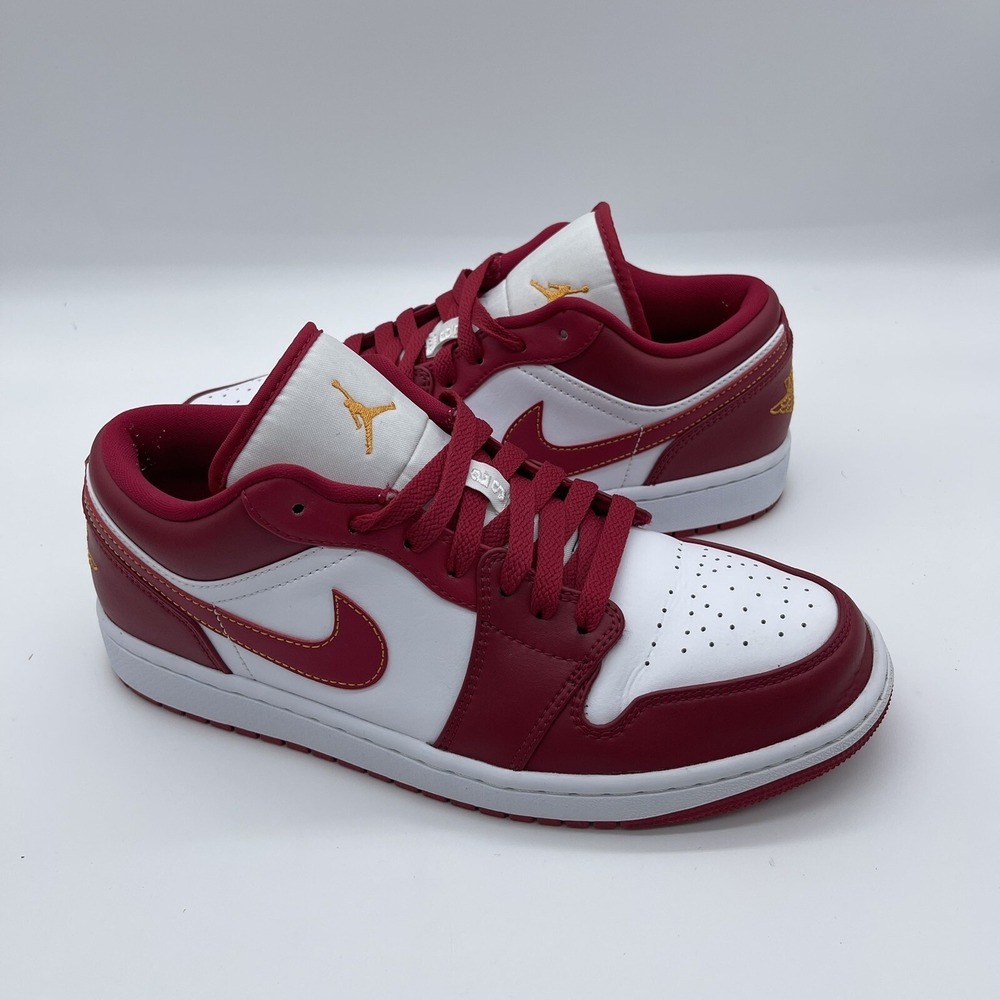 Nike Air Jordan 1 Low 'Cardinal Red' Men's Size 9.5 Sneakers 553558-607 Shoes